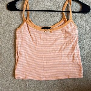 Forever 21 Orange/white striped crop tank size US L